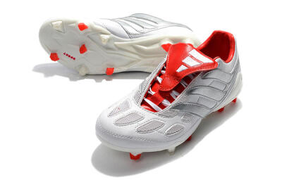 Beckham x Adidas Predator Precision FG Low-Tops Football Boots - Grey/Red/White