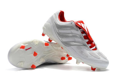 Beckham x Adidas Predator Precision FG Low-Tops Football Boots - Grey/Red/White