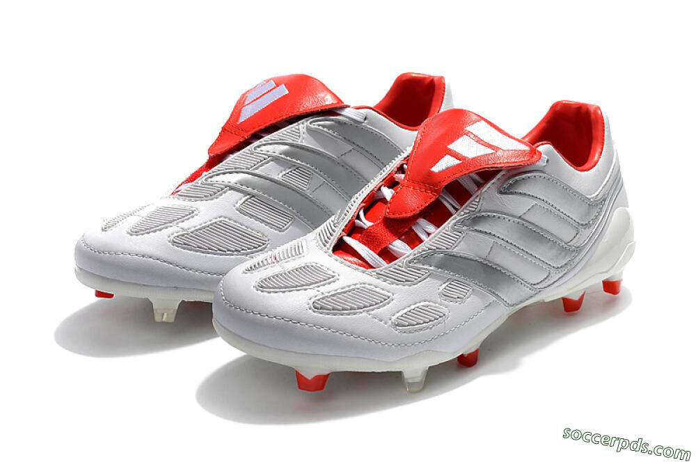 Beckham x Adidas Predator Precision FG Low-Tops Football Boots - Grey/Red/White 5