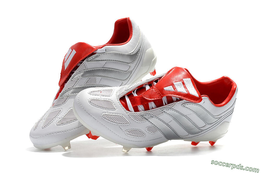 Beckham x Adidas Predator Precision FG Low-Tops Football Boots - Grey/Red/White 6