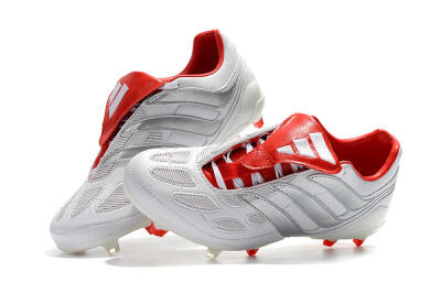 Beckham x Adidas Predator Precision FG Low-Tops Football Boots - Grey/Red/White