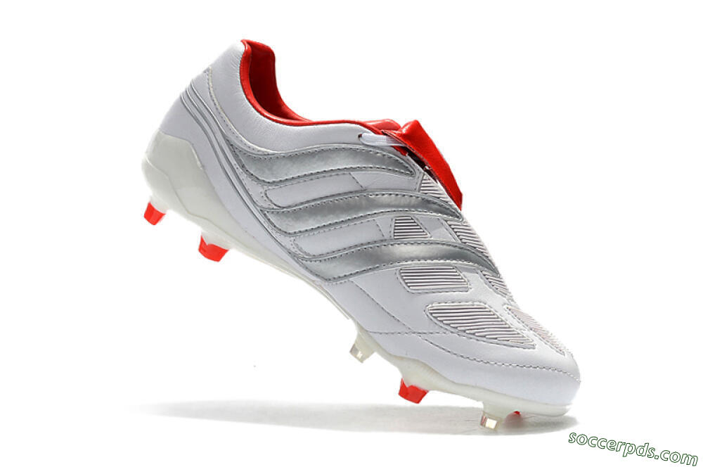 Beckham x Adidas Predator Precision FG Low-Tops Football Boots - Grey/Red/White 7