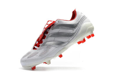 Beckham x Adidas Predator Precision FG Low-Tops Football Boots - Grey/Red/White