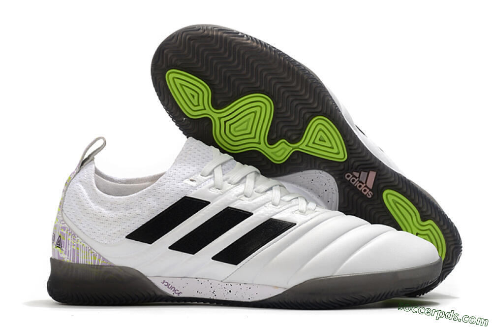 Adidas Copa Tango 20.1 IC Low-Tops Football Shoes - White/Black/Purple 1