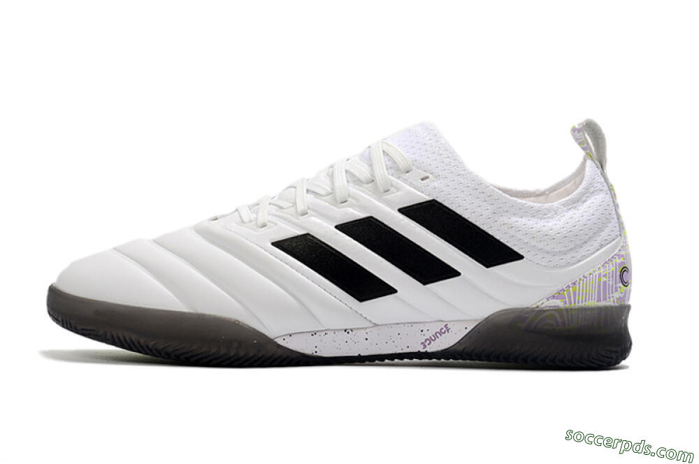 Adidas Copa Tango 20.1 IC Low-Tops Football Shoes - White/Black/Purple 2