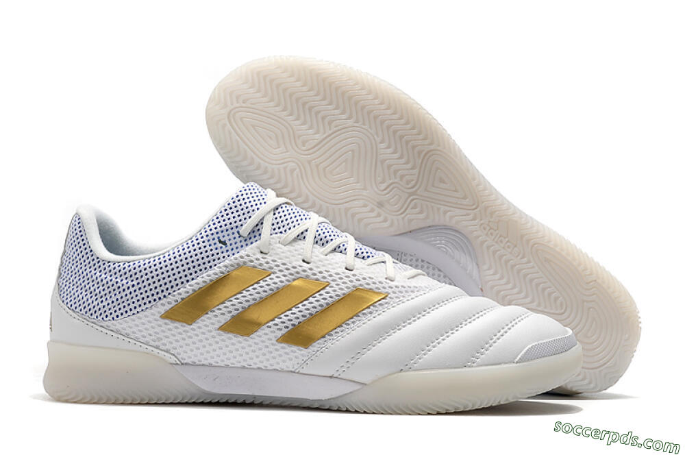 Adidas Copa Tango 20.1 IC Low-Tops Football Shoes - White/Gold/Blue 1