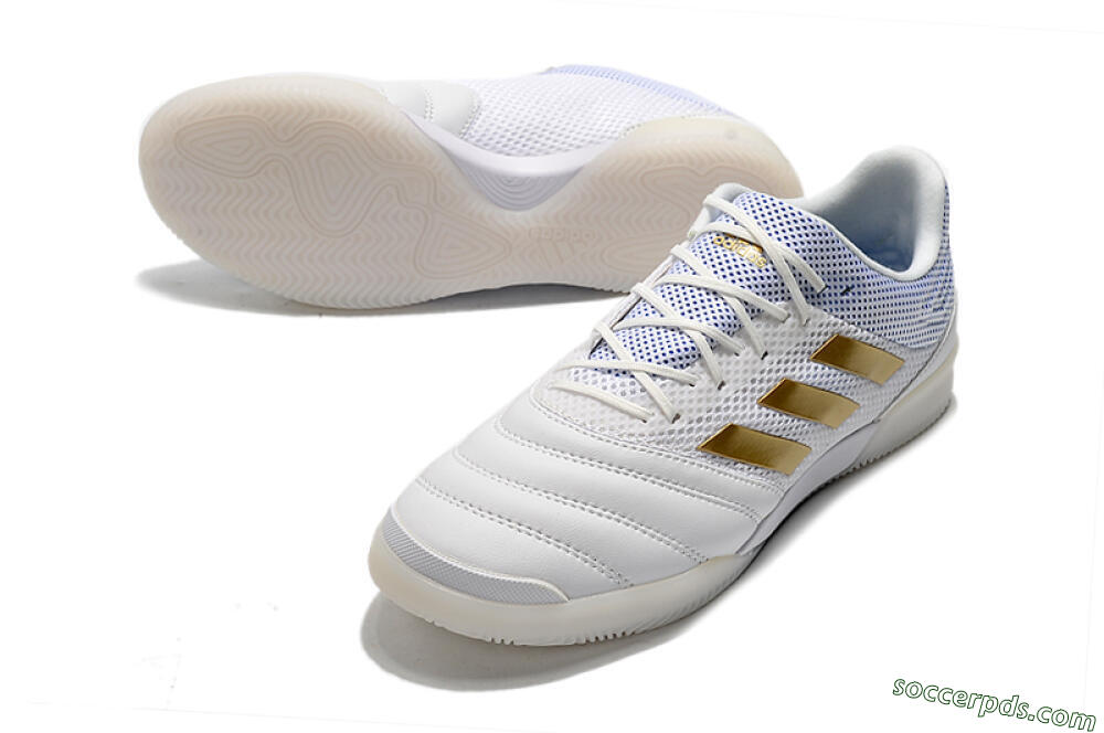 Adidas Copa Tango 20.1 IC Low-Tops Football Shoes - White/Gold/Blue 3