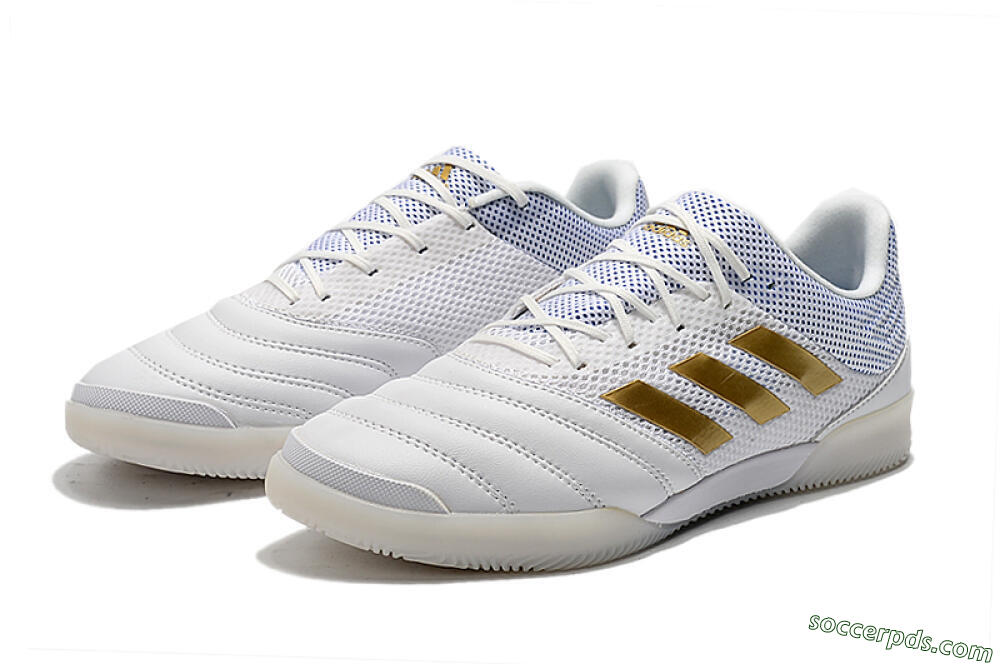 Adidas Copa Tango 20.1 IC Low-Tops Football Shoes - White/Gold/Blue 5