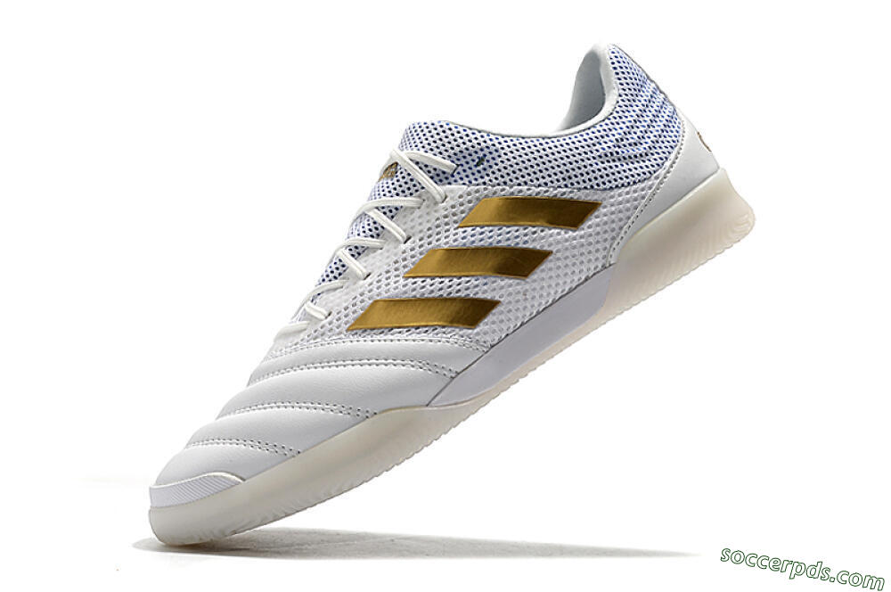 Adidas Copa Tango 20.1 IC Low-Tops Football Shoes - White/Gold/Blue 8