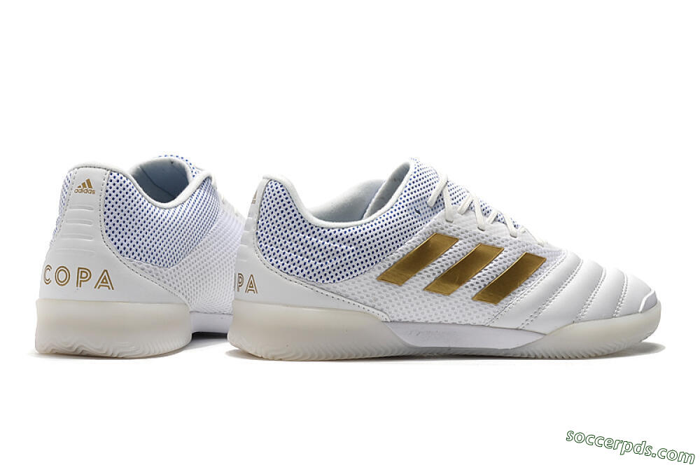 Adidas Copa Tango 20.1 IC Low-Tops Football Shoes - White/Gold/Blue 9