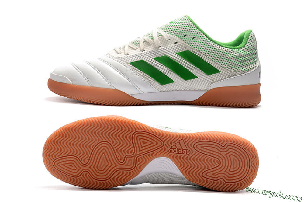 Adidas Copa Tango 20.1 IC Low-Tops Football Shoes - White/Green/Brown 0