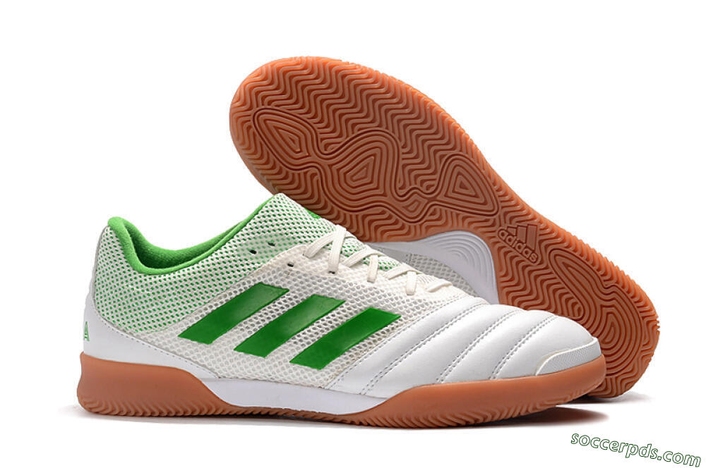 Adidas Copa Tango 20.1 IC Low-Tops Football Shoes - White/Green/Brown 1