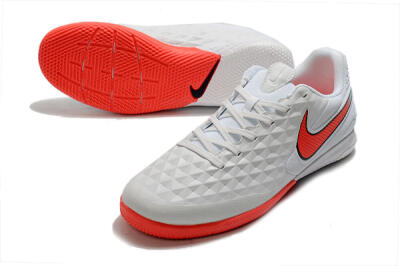 NIke Tiempo Lunar Legend 8 Pro IC Low-Tops Football Shoes - White/Red/Jade