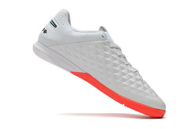 NIke Tiempo Lunar Legend 8 Pro IC Low-Tops Football Shoes - White/Red/Jade