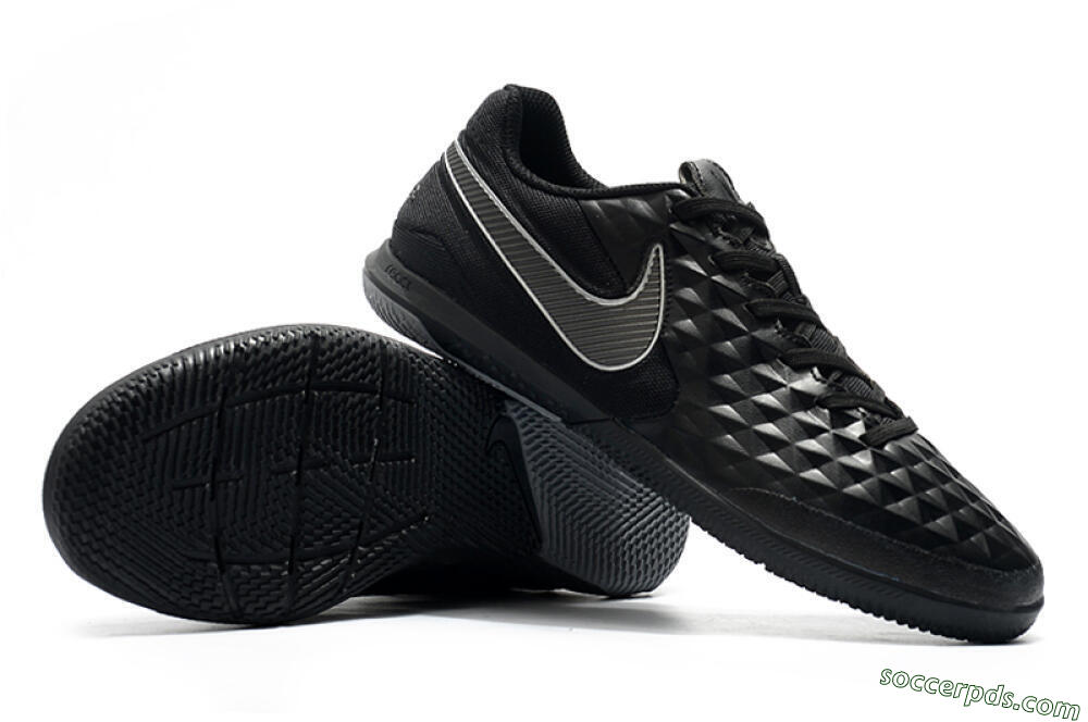 NIke Tiempo Lunar Legend 8 Pro IC Low-Tops Football Shoes - Black/Grey 4