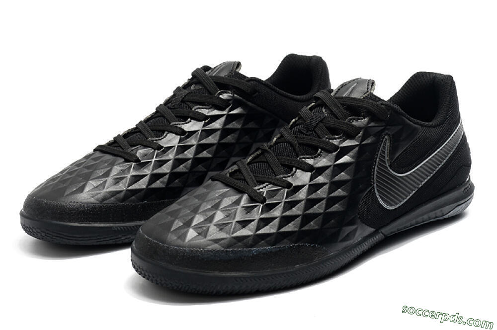 NIke Tiempo Lunar Legend 8 Pro IC Low-Tops Football Shoes - Black/Grey 5