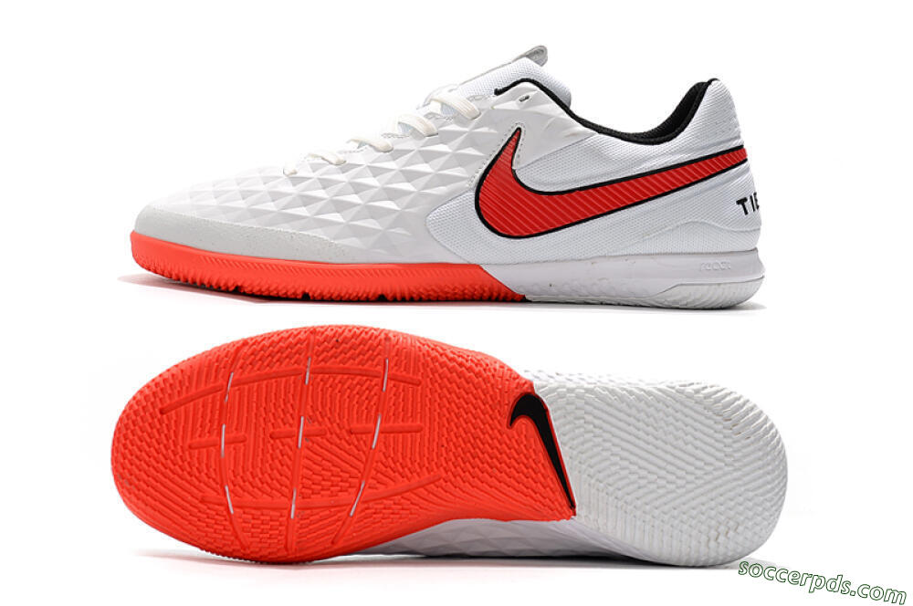NIke Tiempo Lunar Legend 8 Pro IC Low-Tops Football Shoes - White/Red/Black 0