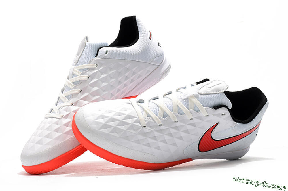 NIke Tiempo Lunar Legend 8 Pro IC Low-Tops Football Shoes - White/Red/Black 6