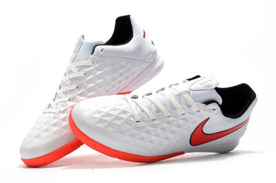 NIke Tiempo Lunar Legend 8 Pro IC Low-Tops Football Shoes - White/Red/Black