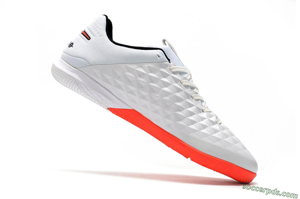 NIke Tiempo Lunar Legend 8 Pro IC Low-Tops Football Shoes - White/Red/Black 7