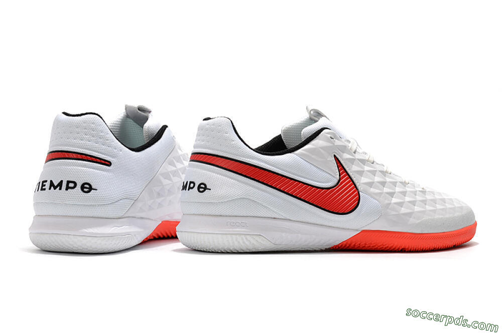 NIke Tiempo Lunar Legend 8 Pro IC Low-Tops Football Shoes - White/Red/Black 9