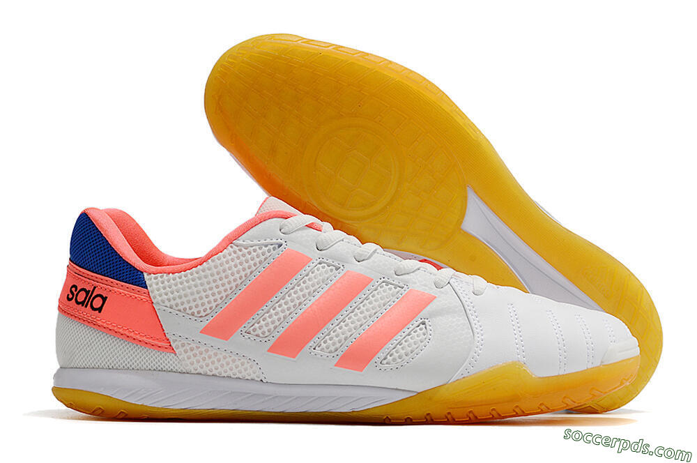 Adidas Top Sala IC Low-Tops Football Shoes - White/Pink/Blue 1