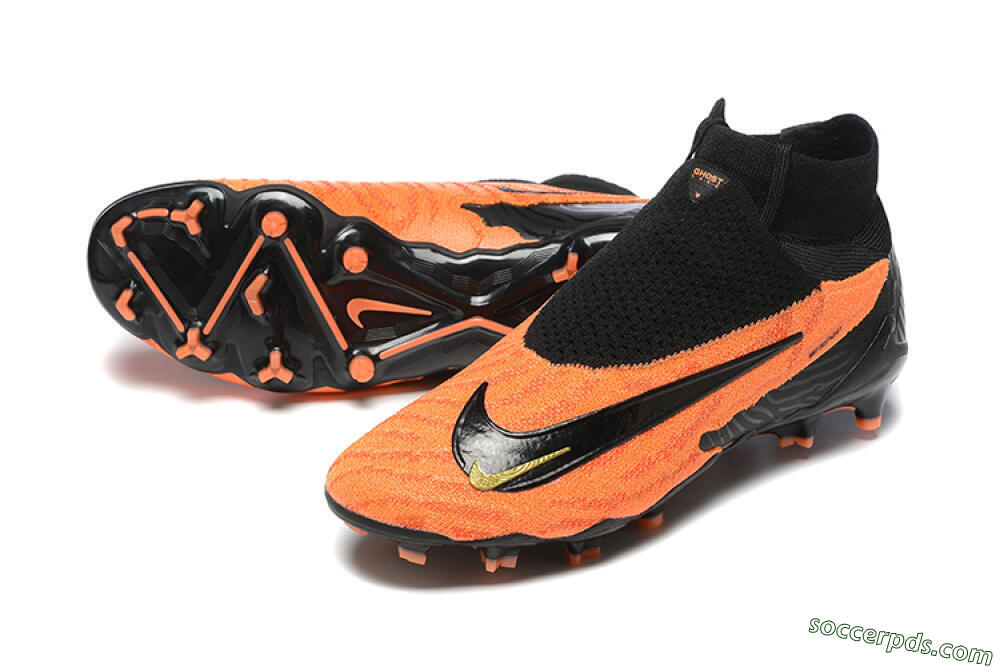Nike Phantom GX DF Elite FG High-Tops Football Boots - Orange/Black/Gold 3