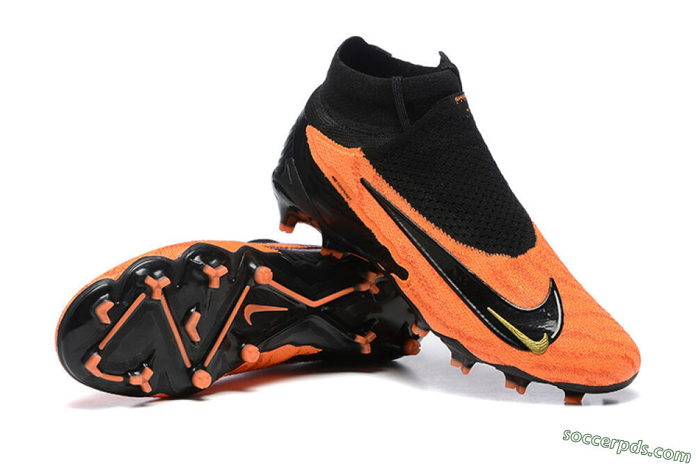 Nike Phantom GX DF Elite FG High-Tops Football Boots - Orange/Black/Gold 4