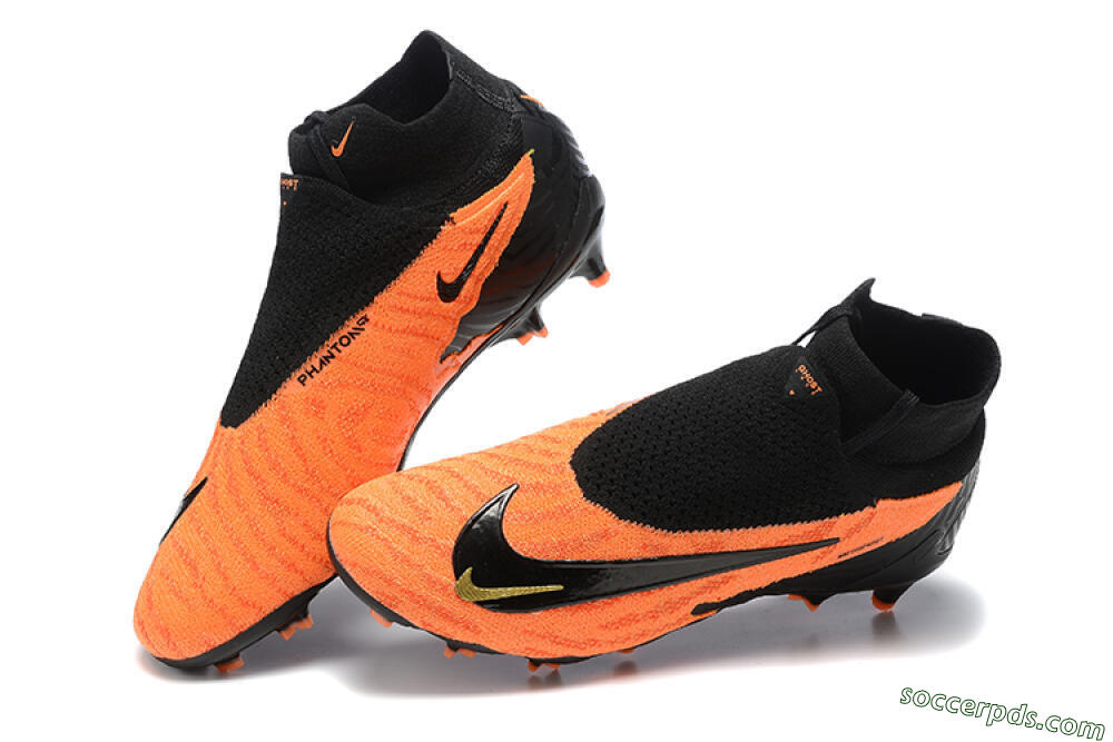 Nike Phantom GX DF Elite FG High-Tops Football Boots - Orange/Black/Gold 6