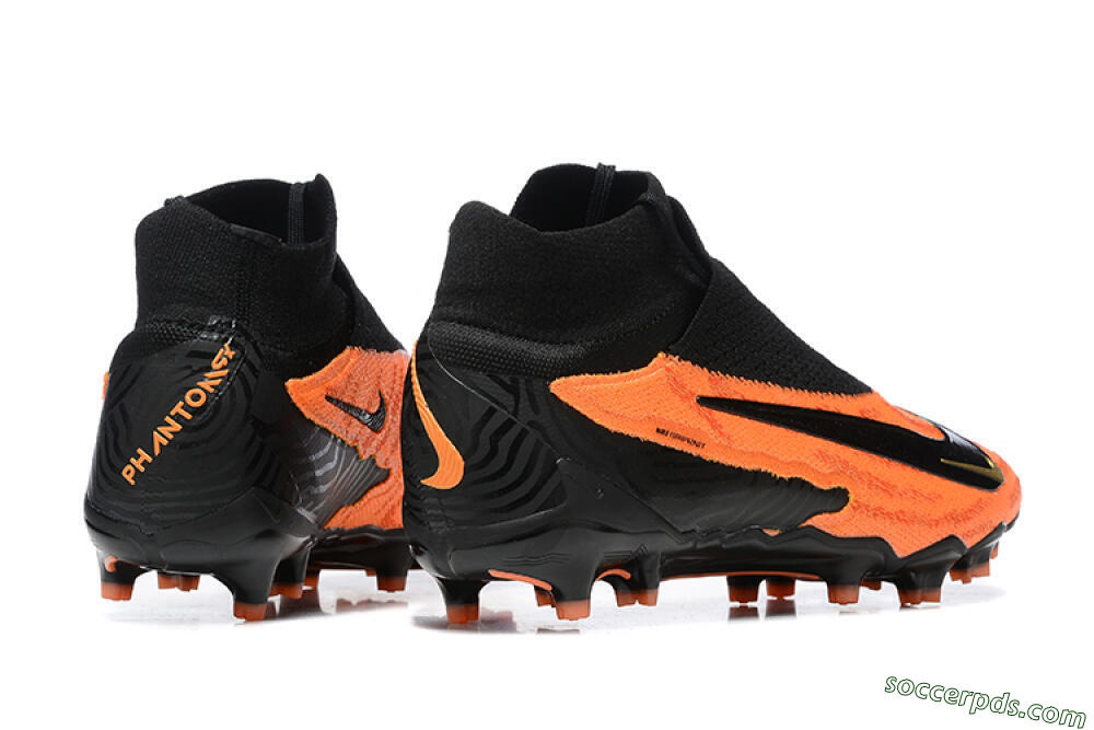 Nike Phantom GX DF Elite FG High-Tops Football Boots - Orange/Black/Gold 9