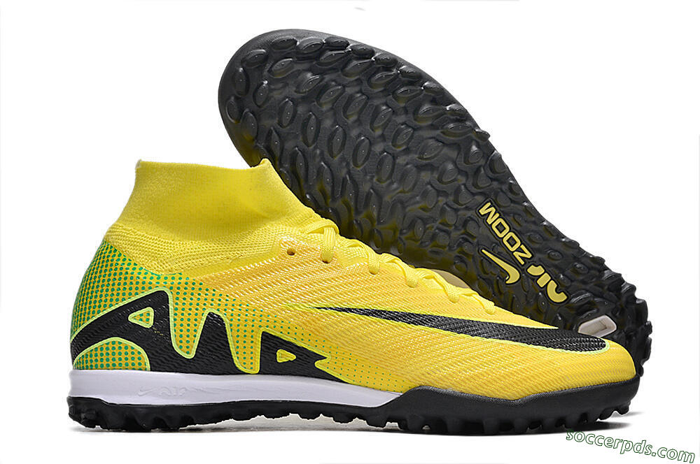 Nike Air Zoom Mercurial Superfly 9 Elite TF High-Tops Football Shoes - Yellow/Black/White 1