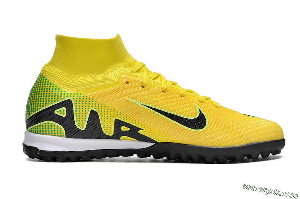 Nike Air Zoom Mercurial Superfly 9 Elite TF High-Tops Football Shoes - Yellow/Black/White 5