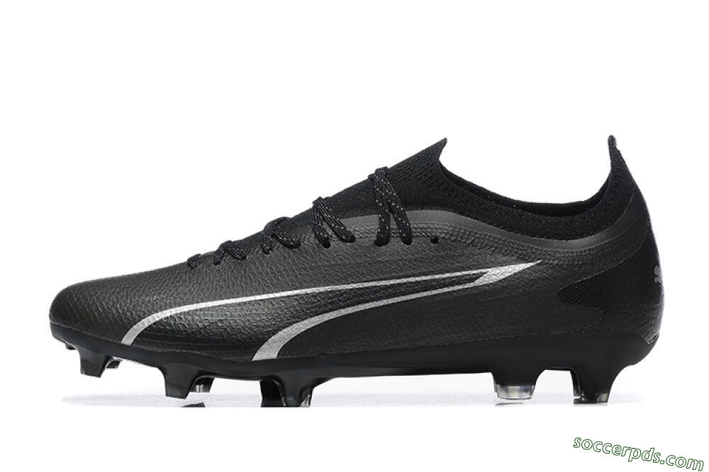 Puma Ultra Ultimate FG Low-Tops Football Boots - Black/Silver 2