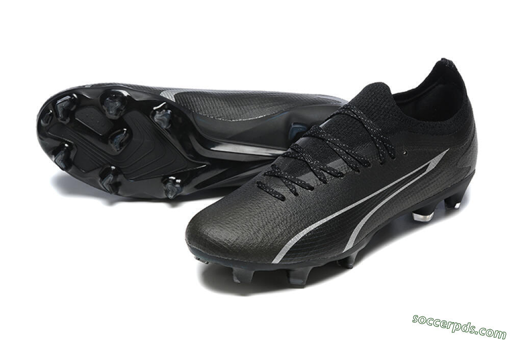 Puma Ultra Ultimate FG Low-Tops Football Boots - Black/Silver 3