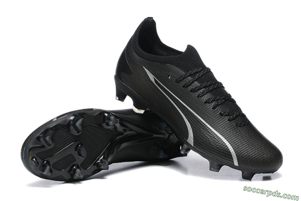Puma Ultra Ultimate FG Low-Tops Football Boots - Black/Silver 4