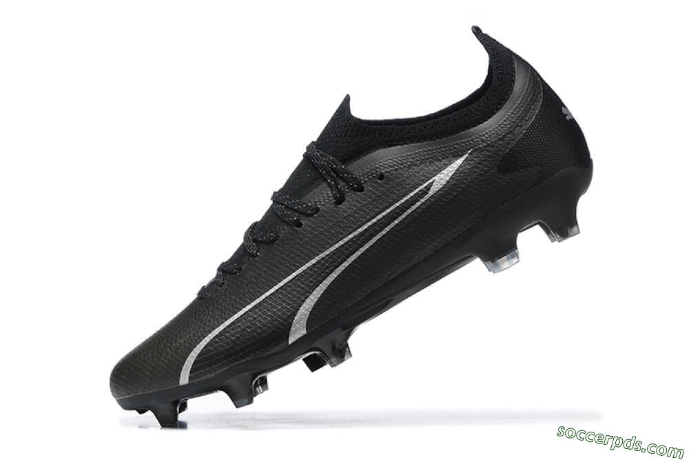 Puma Ultra Ultimate FG Low-Tops Football Boots - Black/Silver 8