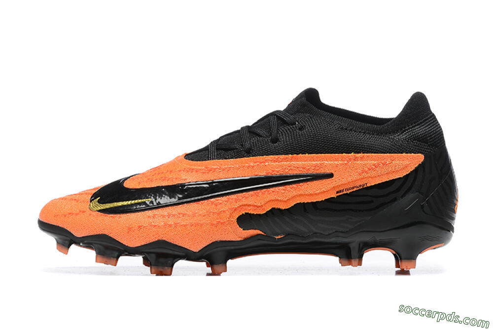 Nike Phantom GX Elite FG Low-Tops Football Boots - Orange/Black/Gold 2