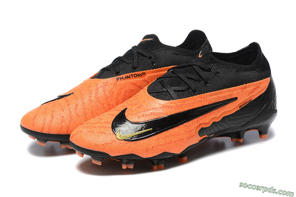 Nike Phantom GX Elite FG Low-Tops Football Boots - Orange/Black/Gold 5