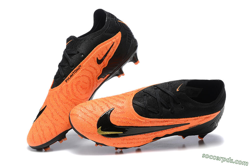 Nike Phantom GX Elite FG Low-Tops Football Boots - Orange/Black/Gold 6