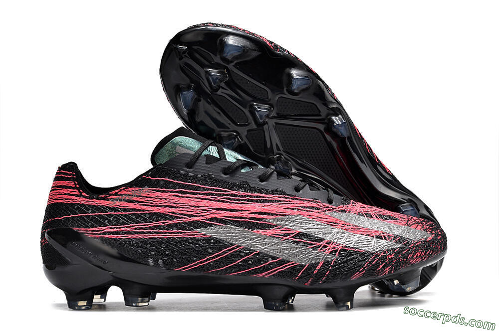 Adidas X Crazyfast Strung+ FG Low-Tops Football Boots - Black/Silver/Pink 1