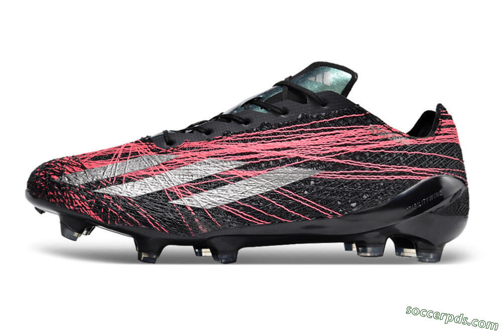 Adidas X Crazyfast Strung+ FG Low-Tops Football Boots - Black/Silver/Pink 2