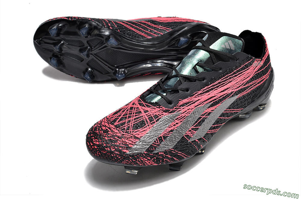 Adidas X Crazyfast Strung+ FG Low-Tops Football Boots - Black/Silver/Pink 3