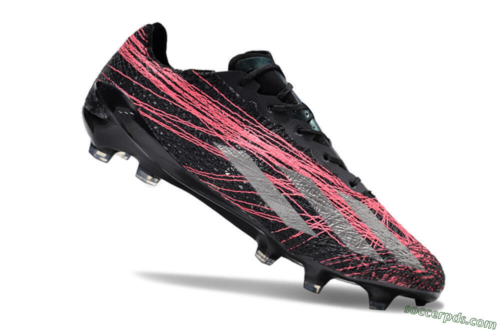 Adidas X Crazyfast Strung+ FG Low-Tops Football Boots - Black/Silver/Pink 4