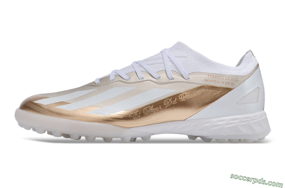 Adidas X Crazyfast.1 TF Low-Tops Football Shoes - Gold/White 2