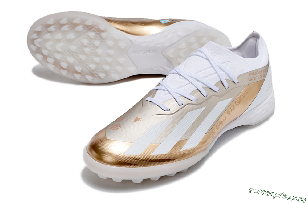 Adidas X Crazyfast.1 TF Low-Tops Football Shoes - Gold/White 3