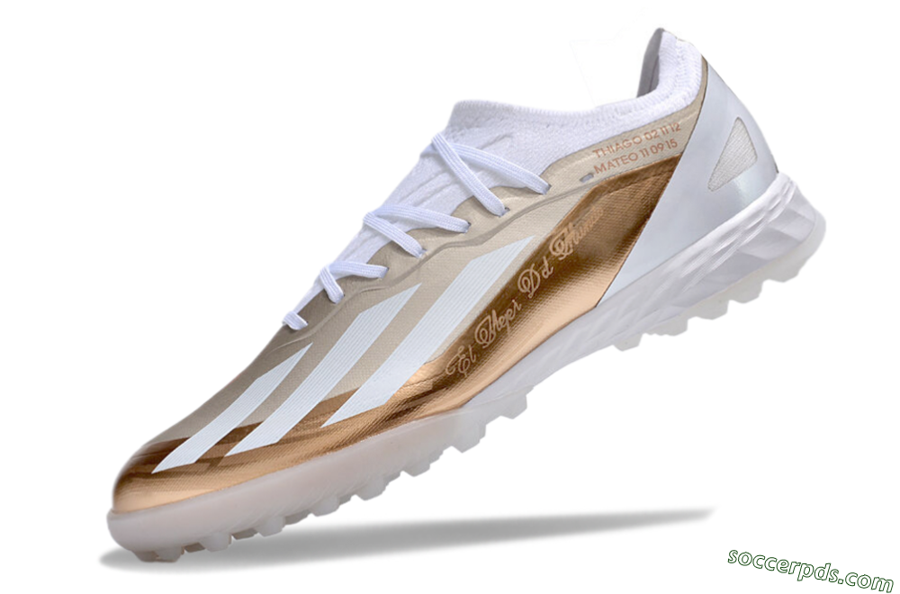 Adidas X Crazyfast.1 TF Low-Tops Football Shoes - Gold/White 5