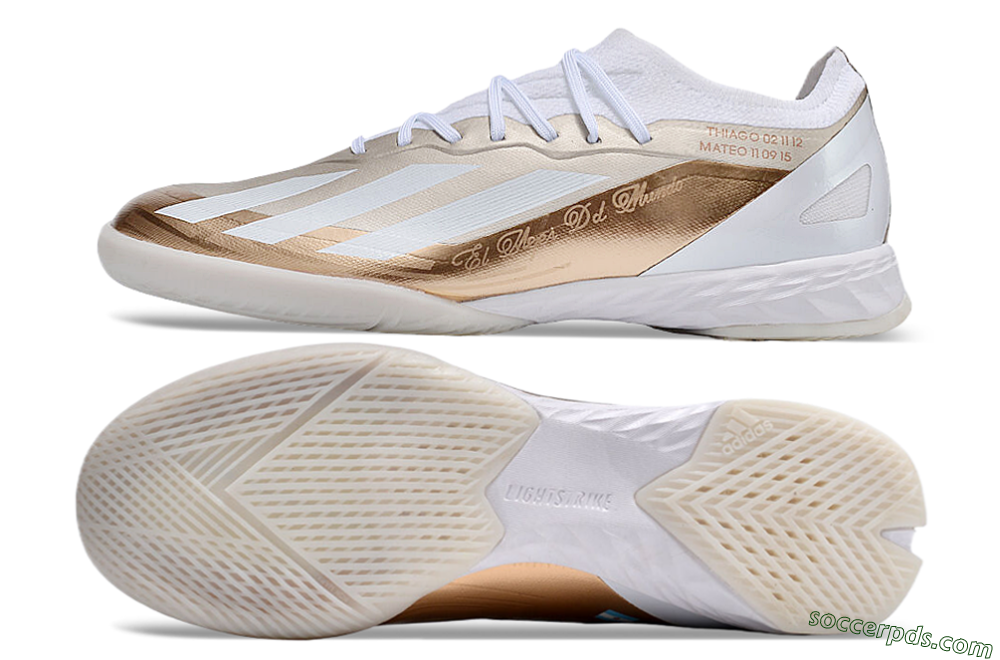 Adidas X Crazyfast.1 IC Low-Tops Football Shoes - Gold/White 0