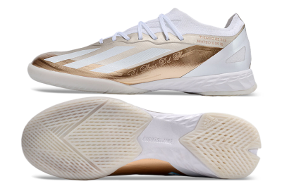 Adidas X Crazyfast.1 IC Low-Tops Football Shoes - Gold/White