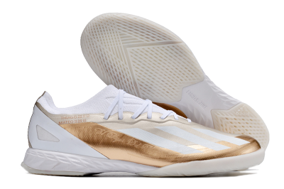 Adidas X Crazyfast.1 IC Low-Tops Football Shoes - Gold/White