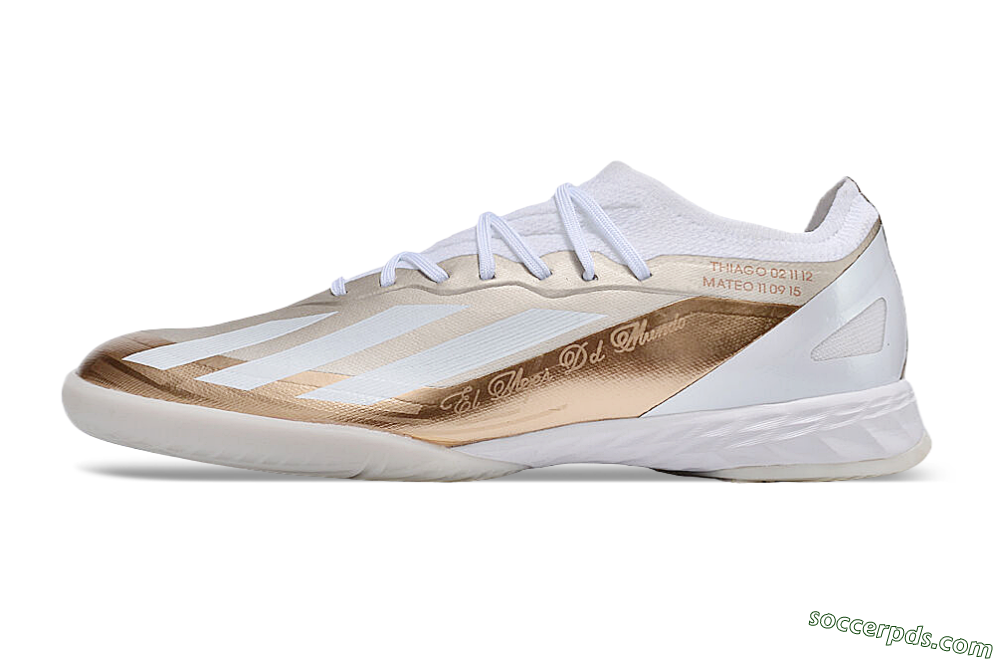 Adidas X Crazyfast.1 IC Low-Tops Football Shoes - Gold/White 2